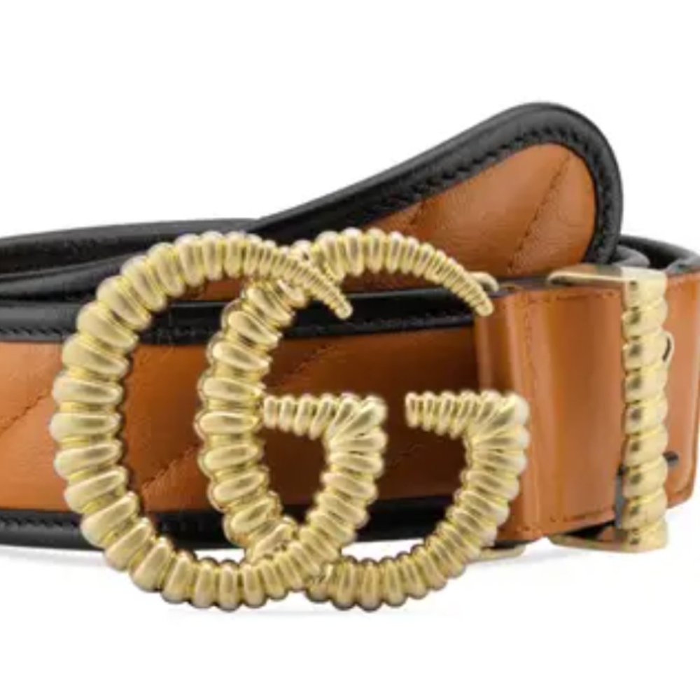 Gucci logo Buckle Matelasse Leather Belt
